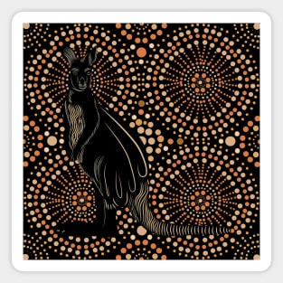 Aboriginal Dotted Kangaroo Design Magnet